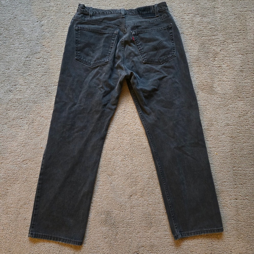 Vintage Levis 505 Regular Fit Jeans Faded Black Made in USA 38x30 Mens - Picture 7 of 8